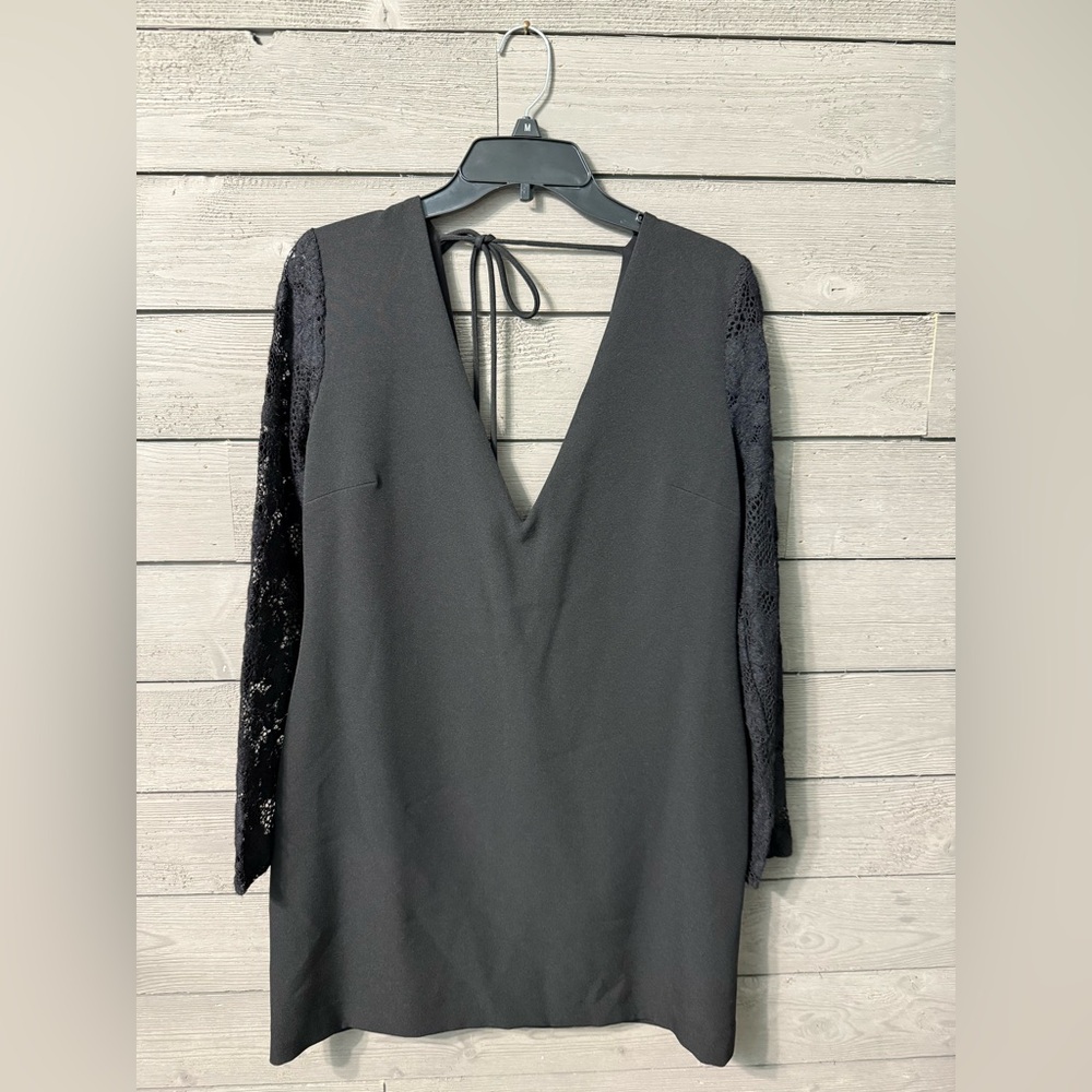 NWT The KOOPLES Vestiaire Black Lace Sleeve LBD Mini Dress Sz 3 US L Summer Date - Picture 7 of 10
